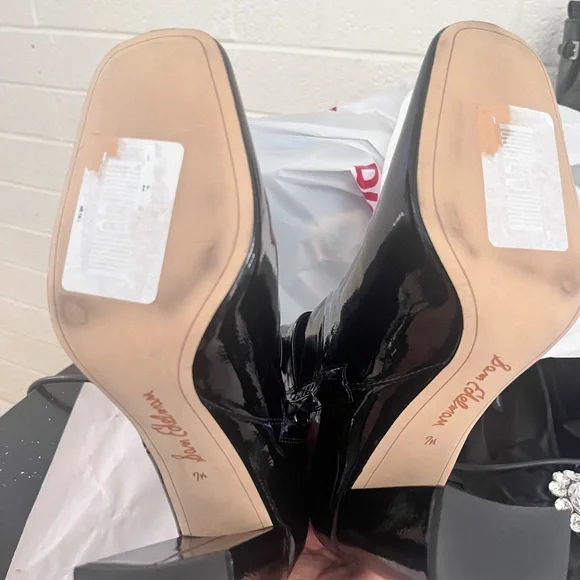 Sam Edelman Black and Gold Luxe Heeled Boots - Picture 8 of 8